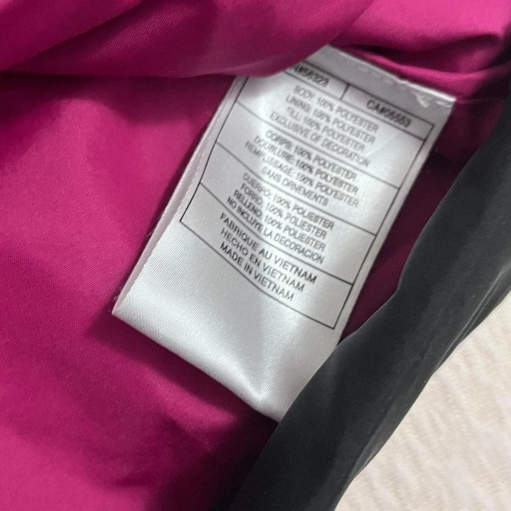 Nike Sportswear Puffer Vest Black‎ Pink Lined Snap Front Women's Size M